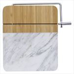 HH2176 Marble And Bamboo Cheese Cutting Board With Slicer And Custom Imprint